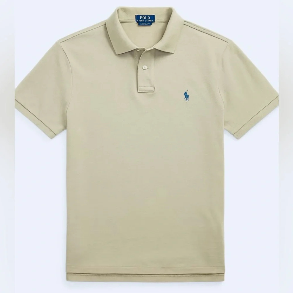 Polo Ralph Lauren Men’s Sz XL Beige Iconic Mesh Knit‎ Polo Shirt